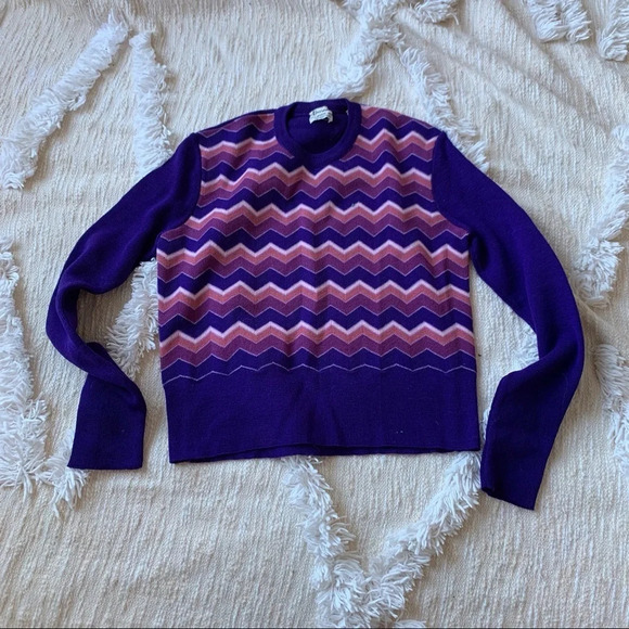 Vintage 70’s Wool Printed Sweater Harrods NWOT - Picture 1 of 5